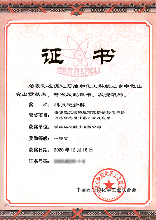 2020年度中國石油和化學(xué)工業(yè)聯(lián)合會科技進步獎一等獎